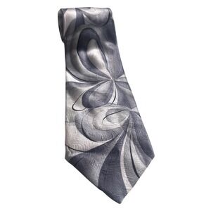 J. Garcia Necktie Mens OS Silver Grey Excellent Abstract Room with Plumbing Silk